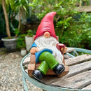 Drinking Coffee Faceless Garden Gnome Statue Decoration 7.1" Figurine Ornament for Indoor Outdoor Home Patio Yard Lawn by CozyNest Decor