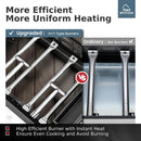 MFSTUDIO Small Portable Propane Griddle, 2 In 1 Gas BBQ Travel Grill with Foldable Stand, Compact and Light Countertop Grills with 2 Burners and Side Table, for Outdoor Cooking, Camping and Roadtrip by GreenHaven Gardens