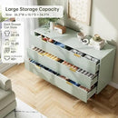 GAOMON 6 Drawer Dresser, Wood Chest of Drawers Organizer Storage with Gold Handle, Large Storage Cabinet, Modern Design Dresser for Bedroom, Living Room, Closet, Hallway, Entryway, Green by CozyNest Decor