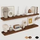 Floating Shelves for Wall, 40 Inch Floating Shelves for Home Decor, Wall Mounted Rustic Wood Shelves, Bathroom, Hanging Deep Shelf for Bedroom, Living Room, Kitchen (Rustic Brown, Set of 2) by CozyNest Decor