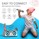Rabbit Karaoke Machine for Kids, Children and Toddlers with 2 Wireless Bluetooth Microphones, Portable PA Speaker System Includes Lyrics Display Phone Holder, TV Cable and Singer Vocal Removal Mode by TinyTreasures Baby Boutique
