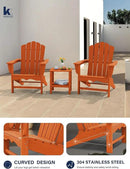 KINGYES HDPE Adirondack Chair Chair Set of 8, Classic All-Weather Adirondack Chair, Orange by GreenHaven Gardens