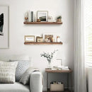 Floating Wall Shelves 2-Pack - Rustic Brown 16-inch Wooden Wall Shelves for Storage and Décor, Multi-Functional and Easy to Install for Living Room, Bedroom, and Kitchen by CozyNest Decor