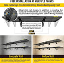 4-Pack 1.64x4ft Adjustable Garage Wall Shelving 1120lbs Load Capacity Heavy Duty Wall Mounted Storage Shelf Metal Floating Shelves for Garage(Black) by GreenHaven Gardens