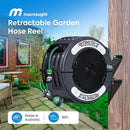 Macnaught Retractable Garden Hose Reel, 82 Ft Water Hose Reel Heavy Duty Retractable Hose with Metal 180° Swivel Rotation Bracket for Wall Mount - Gray by GreenHaven Gardens