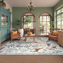 OJIA Jungle Living Room Rug 9x12 Washable Rugs for Bedroom, Ultra-Thin Modern Beige Non-Shedding Large Area Rug Playroom Rug Non-Slip Stain Resistant Accent Carpet for Kids Room Dining by CozyNest Decor
