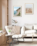 HesenDot Natural OAK Wood Framed Italian Positano Beach Wall Art,12x16in Amalfi Coast Canvas Wall Print,Summer Coastal Landscape Poster Wall Decor for Living Room,Bedroom,Office Gallery Set of 1 by CozyNest Decor