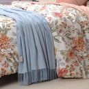 CUDDLE DREAMS Silk Throw Blanket with Hand-Knotted Fringe, Natural, Soft & Breathable (Ice Blue) by CozyNest Decor