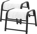 JEAREY All-Weather Outdoor Footstools Patio Ottoman Footrest Set of 2, Ergonomically Designed for Garden, Deck, Yard & Poolside - White by CozyNest Decor