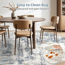 Round Rug Living Room Rugs: 10Ft Washable Circle Large Abstract Modern Soft Stain Resistant Non Slip Indoor Floor Carpet for Bedroom Nursery Office Dining Room Dorm Home House Decor- Light Blue by TinyTreasures Baby Boutique