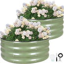 G GOOD GAIN Round Raised Garden Bed - 2Pcs 3x3x1ft Galvanized Steel Planter Boxes Outdoor with Rubber Edge Trim | Metal Raised Beds for Gardening Vegetables Flowers Fruits Herbs (Olive Green) by GreenHaven Gardens