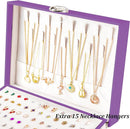 Earrings Jewelry Box for Girls, 5 Layers Jewelry Organizer with Earring Holder Organizer for Girls Earring Organizer Jewelry Boxes for Women Earrings and Necklaces Jewelry Box Organizer Purple by TinyTreasures Baby Boutique