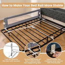 HONEY JOY Bed Rail for Toddlers, Extra Long, Foldable Portable Swing Down Safety Bed Guard Rail, Toddler Bed Rails for Crib, King Queen Full Twin Size Bed Mattress (Light Gray, 2 Pack, 71 Inch) by TinyTreasures Baby Boutique