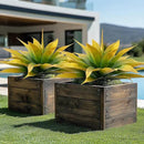 Artificial Plants Outdoor Faux Plant,Artificial Agave Faux Hostas Outdoor Uv Resistant Artificial Plants Indoor Fake Plant Artificial Agave Plant Indoor(2pcs, 28") Yellow by CozyNest Decor