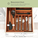 Premium Silverware, Flatware and Utensil Organizer for Kitchen Drawers, Food-Safe Contract Grade, Expandable from 10.5 to 19 In, Natural Acacia by CozyNest Decor