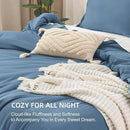 Litanika Comforters Twin/Twin XL Size Ocean Blue, 2 Pieces Lightweight Solid Bedding Set & Collections, All Season Fluffy Bed Set (66x90 Inches Comforter & 1 Pillowcase) by CozyNest Decor