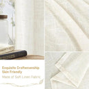 LAMIT 54 Inch Length Linen Curtains for Bedroom, Light Filtering Window Curtains Farmhouse Boho Bronze Grommet Panels for Living Room, Cream, 2 Panels Set, 52 x 54 Inch by CozyNest Decor
