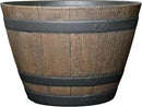 Classic Home & Garden Whiskey Barrel Planters - Wood Finish Flower Planter Pot - Stylish Garden Pots - Indoor & Outdoor Resin Planters - Weather-Resistant Planting Pots (15.5" Walnut Brown, Pack of 1) by CozyNest Decor