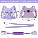 Accmor Toddler Harness Leash + Anti Lost Wrist Link, Kids Butterfly Harnesses With Children Leashes, Cute Baby Leash Walking Assistant Wristband Strap Tether for Girls Outdoor (Purple) by TinyTreasures Baby Boutique