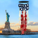 Bellaa 24834 Wind Chimes Outdoor, Garden Decorations, Musical, Indoor/Outside Windchimes, Beach, Ocean Breeze, Gifts for Mom, Gift for All Occasions, Capiz Sea Glass Shells Wood American Patriotic by CozyNest Decor