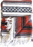 Del Mex Classic Mexican Blanket, Large Authentic Woven Falsa Throw (70"x50"), Artisan Southwest Décor for Beach, Yoga, Outdoors (Terracotta) by CozyNest Decor