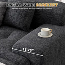 122" Modern L Shaped Modular Sectional Sofa, Boneless Couches for Living Room with Ottoman,4 Seater Convertible Chenille Cloud Couch Sofa Set, No Assembly Required, Grey-Black 1 PCS by CozyNest Decor