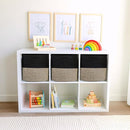 NaturalCozy 13 Inch Cube Storage Bins Cotton Rope Woven Baskets for Organizing 3-Pack | 13 x 13 Storage Cubes | Fabric Square Storage Baskets for Shelves Organizer, Kids Toy Bins, Closet Baby Nursery by TinyTreasures Baby Boutique