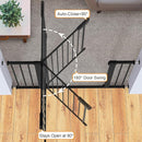 Cumbor 36" Extra Tall Baby Gate for Dogs and Kids with Wide 2-Way Door, 29.7"- 46" Width, and Auto Close Personal Safety for Babies and Pets, Fits Doorways, Stairs, and Entryways, Black by TinyTreasures Baby Boutique