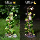 Frog Figurine Garden Decor, Solar Resin Frogs Outdoor Statue, Funny Frog Gift Sculpture Decoration for Home Patio Yard Lawn Porch Ornament by GreenHaven Gardens