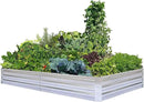 Galvanized Raised Garden Beds for Vegetables Large Metal Planter Box Steel Kit Flower Herb, 8x4x1ft by GreenHaven Gardens
