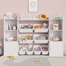 Xilingol Kids Toy Storage Organizer W/8 Removable Toy Bins, 4-Tier Toy Organizers W/6 Storage Cubbies, Kid Bookshelf and Toy Storage for Playroom, Bedroom, Kids Room, Classroom by CozyNest Decor