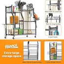 TORACK Garden Tool Organizer with Wheels, Rakes Shovels Yard Tools Stand for Garage, Shed, Garden, Indoor/Outdoor Long-Handled Tools Cart by GreenHaven Gardens
