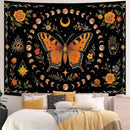 Lunerfex Moon Phase Butterfly Floral Wall Tapestry, Celestial Botanical Tapestries for Room Decor, Mystical Tapestry 90x70 Inch by CozyNest Decor