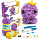 HEJIN Crochet Kit for Beginners, Beginner Crochet Kit for Adults Kids, Octopus Crochet Animal Kit Include Videos Tutorials, Yarn, Eyes, Stuffing, Crochet Hook- Boys and Girls Birthdays Gift by TinyTreasures Baby Boutique