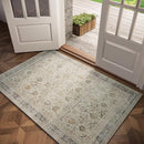 Washable 3x5 Entryway Rug Indoor, Boho Non-Slip Silicone Backing Small Rugs for Kitchen Nursery Office Bedroom, 0.3" Neutral Oriental Throw Carpet with 0.16" Cushioning Pad, Grey/Multi by TinyTreasures Baby Boutique