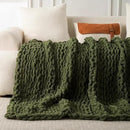 Ultra Soft Chunky Knit Blanket Throw -50x60 Hand Knitted Warm Chenille Throw Blanket, Home Decor Soft Thick Yarn Cable Knit Blanket Breathable Fleece Banket Christmas for Couch Bed Sofa Best GIF by CozyNest Decor