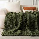Ultra Soft Chunky Knit Blanket Throw -50x70 Hand Knitted Warm Chenille Throw Blanket, Home Decor Soft Thick Yarn Cable Knit Blanket Breathable Fleece Banket Christmas for Couch Bed Sofa Best GIF by CozyNest Decor