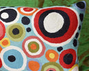Lumbar Polka Dots Pillow Cover Turquoise Contemporary Decorative Pillowcase Blue Modern Outdoor Chair Cushion Couch Boho Cushions Hand Embroidered Cushions Wool Size - 14x20 by CozyNest Decor