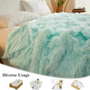 XeGe Luxury Faux Fur Throw Blanket, Aqua Soft 50x60 Fluffy Blanket Throw, Shaggy Plush Decorative Couch Blanket, Cute Furry Throw Holidy Fuzzy Lap Blanket for Kids Women Men Teen Girls Aqua Green by CozyNest Decor