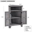 Corner Bathroom Cabinet, Farmhouse Small Corner Cabinet with Barn Door & Adjustable Shelf, Storage Cabinets for Bathroom, Kitchen, Living Room, Grey Wash by CozyNest Decor