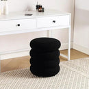 ONEVOG 16 Inch Small Ottoman Foot Rest, Sherpa Storage Ottoman for Toys, Black Vanity Stool Soft Tufted Fabric Pouf, Footstool Seat for Living Room, Dorm, Bedroom by CozyNest Decor