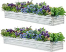 2 Pack 6x1.5x1FT Galvanized Raised Garden Beds Kit Outdoor Metal Gardening Planter Box for Vegetable Elevated Flower Herbs,Silver by GreenHaven Gardens