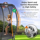 Tatub Large Trampolines Outdoor 10 12 14 15 16FT for Kids and Adults,Outdoor Recreational Pumpkin Trampolines with Curved Poles and Safety Enclosure Net, Basketball Hoop, Ladder by TinyTreasures Baby Boutique