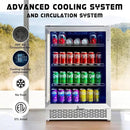 Albott Beverage Refrigerator-24 In fridge with Glass Door, Adjustable Shelves and LED Touch Panel, Under Counter Design for Wine Beer, Built-In or Freestanding Use, 34-64℉ by CozyNest Decor