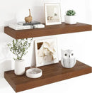 Heimlove 12" Deep Floating Shelves, 36 x 12 Inch Wall Mounted Long Floating Shelf with Invisible Brackets, for Home Decor, Bedroom, Kitchen, Living Room, Bathroom - 2 Pack, Walnut by CozyNest Decor