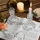 Candlestick Holders Set, 4" H Taper Candle Holders Bulk, 12Pcs Glass Candle Holders for Wedding, Festival, Party & Windowsill Decor by CozyNest Decor