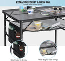 RedSwing Folding Grill Table,Aluminum Portable Grill Stand Table for Outdoor Camping Picnic BBQ Lightweight, Adjustable Height, 36''x24''x16/28'', Black by GreenHaven Gardens