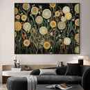 SIGNWIN 46"x60" Extra Large Framed Wall Art Whimsical Dandelion Field in Yellow and Green, Playful Botanical Print for Home Living Room Bedroom Decor (Frame Assembly Required) by CozyNest Decor