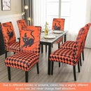 JQinHome Orange Halloween Chair Slipcover,Cat Chair Covers Set of 6, High Stretch Washable Chair Protector Cover for Dining Room, Kitchen,Home Party,Wedding Ceremony(Cat Orange,6PC) by CozyNest Decor