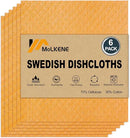 Swedish Dishcloths for Kitchen | 6 Pack Absorbent Cellulose Sponge Cloths Washable | Non-Scratch Reusable Paper Towels Quick Drying Cleaning Cloths - Orange by CozyNest Decor
